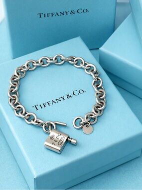 Authentic Tiffany & Co Chain Link Opening Padlock Bracelet